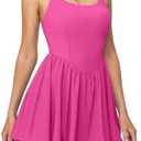 IUGA Tennis Dress with Built in Shorts and Bra Adjustable Straps Athletic Dress for Women Summer Golf Active Workout Dress Size XL