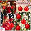 Zubebe 2 Pcs 8" Giant Fillable Christmas Ornaments with Ribbons Oversized Plastic Xmas Balls for Outdoor Lawn Yard Decor, Tree Hanging, Holiday Gifts(Matte Red, Shiny Red)