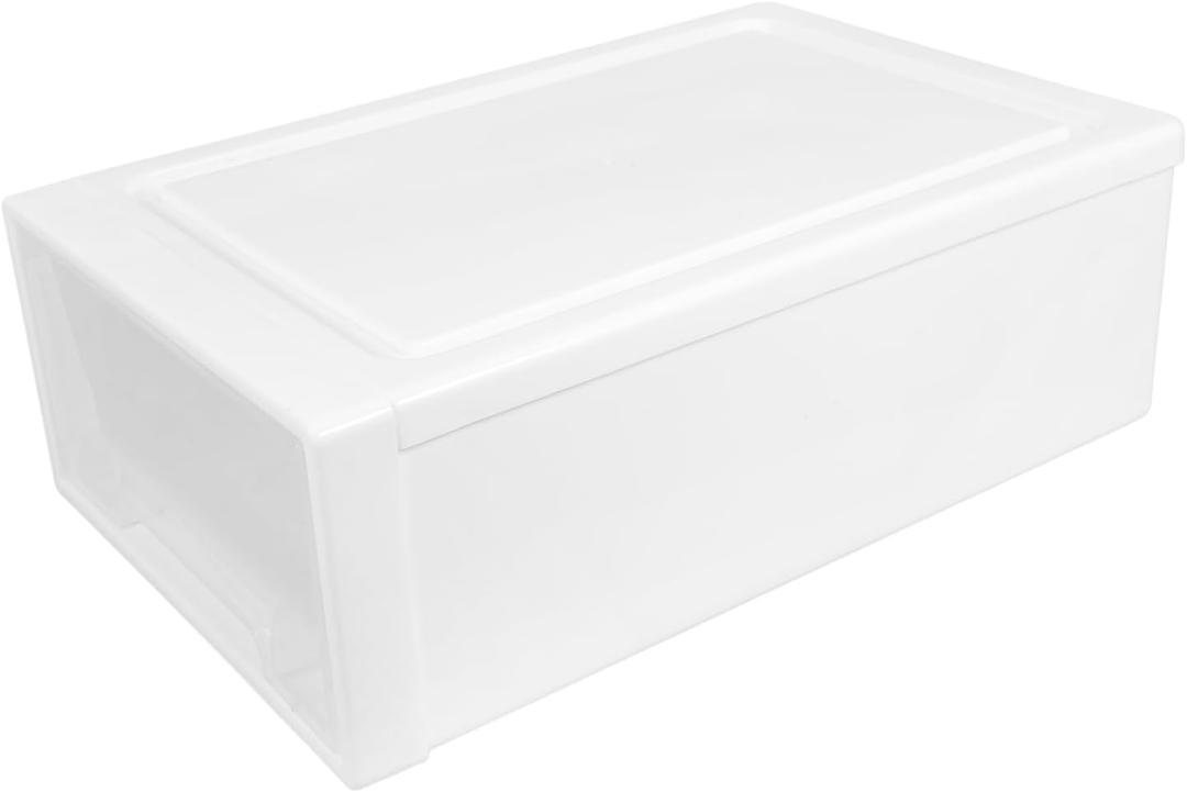 Space-saving Plastic Storage Box Clothes Drawer Organizer Drawer Clothing Organizer Storage Containers Cube Bins (White) 3.94"D x 7.09"W x 3.94"H