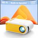 Mini Projector Portable WiFi Video Projectors Support 1080P Portable Movie Projector, Outdoor Projectors, Compatible with phone/ Tablet/ Laptop/ TV Stick/ PS4 etc.