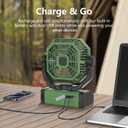 Allsion Camping Fan - 24000mAh Portable Fan, Rechargeable Fan with Light & Remote, Battery Powered Fan 4 Speed Strong Airflow, Desk/Camping/Outdoor/Gym Fan for Office Travel Treadmill Camping Gear