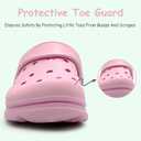 Toddler Girls Boys Clogs Classic Garden Shower Beach Pool Swim Slip on Sandals Slides Children Kid Cute Water Shoes (Pink) 23