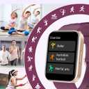 RUIMEN Smart Watches for Women Men (Answer/Make Calls) Compatible with iPhone/Android Phones, 1.85" HD Screen Fitness Tracker Heart Rate Monitor 100+ Sports Tracker Watch Waterproof (Purple)