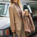 Cicy Bell Womens Casual Blazers Open Front Long Sleeve Work Office Suit Jackets Blazer (Large, Dark Khaki)