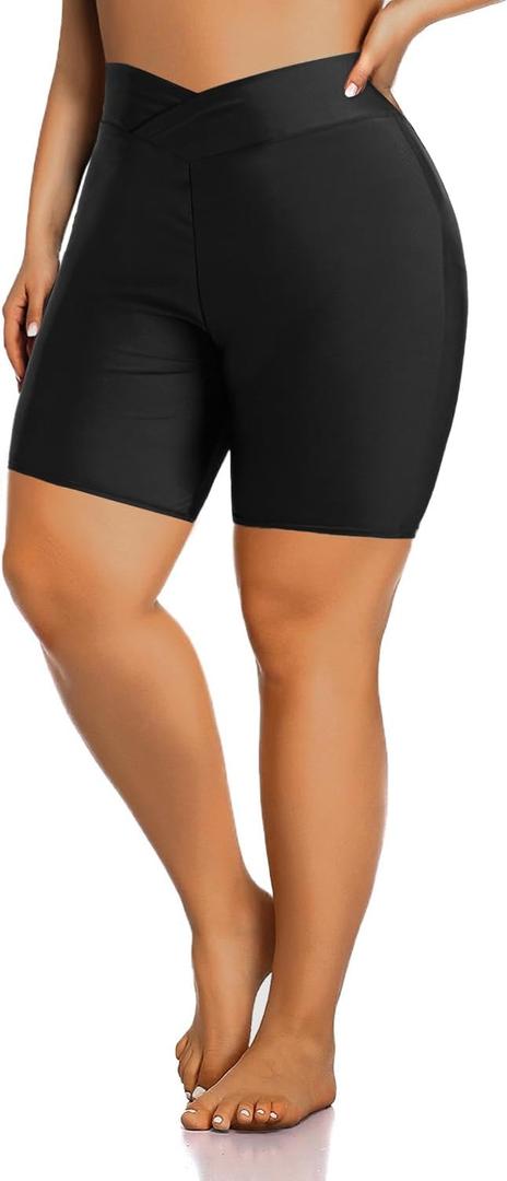 Aqua Eve Plus Size Swim Shorts Women Tummy Control Swimsuit Bottoms High Waisted Bikini Bottom, Size: 18 Plus