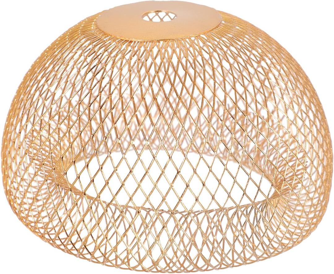 Luxshiny Wire Lampshade Birdhouse Shape 3.93X3.93X2.36 Inch Iron Wire Decorative Hanging Lamp Shade Soft Light Cover for Home Office Lighting