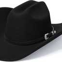 SAJUZEN Cowboy Hats for Women and Men with Wide Brim Felt Western Hats for Cowgirls and Cowboys (Medium, Black)