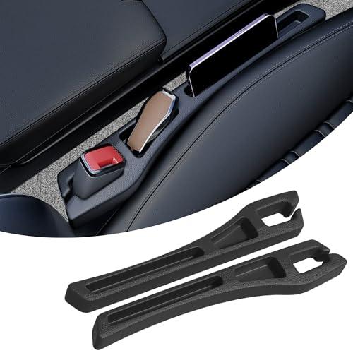 Lonuxi 2PCS Car Seat Gap Filler Organizer, Multifunctional Car Gap Filler with Fill and Storage Function for Storing Phones Keys Cards, Universal No Drop Seat Guard for Cars (Black)