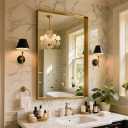 Bathroom Mirror 55"x30",Gold Framed Large Mirrors for Wall, Aluminum Metal Frame Modern Vanity Mirror for Bathroom, Bedroom, Living Room, Over Sink, Entryway Hangs Horizontal or Vertical