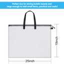 Outus 2 Pcs 19 x 25 Inches Art Portfolio Case Posters Transparent Storage Bag Portfolio Folder with Black Handle and Zipper Folder Organizer for Painting Bulletin Boards End of The Year Gifts