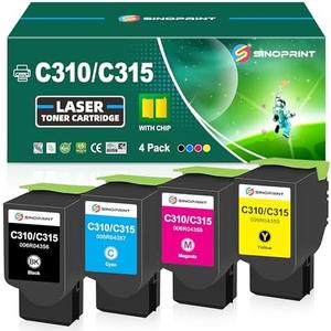 SINOPRINT Remanufactured Toner Cartridge Replacement Compatible for Xerox C310 C310DNI C310DNIM C315 C315DNI Printer Ink(006R04356 006R04357 006R04358 006R04359-4Packs)