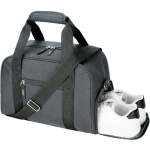 SeaRock 14 inch Small Gym Bag for Women & Men - Mini Duffle Bag for Travel, Sports, Workout, Weekender & Overnight with Shoe Compartment Dark Grey