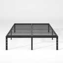 NEW JETO Metal Bed Frame,Queen Size Bed Frame with Storage Space,Heavy Duty Sturdy Mattress Foundation, Easy Assembly,No Box Spring Needed, Black,12 Inch,Queen