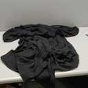 SCOMCHIC Womens Plus Size Wedding Guest Cocktail Dresses Sweetheart Neckline Short Sleeve Smocked Ruffle Slit Maxi Dress (Black, 1XL)