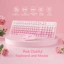 Wireless Keyboard and Mouse Combo, Full-Size USB Keyboard with Back Stand, 2.4GHz Wireless for Desktop, Laptop and Computer
