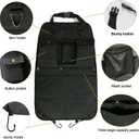 Black Car Seat Back Organizer with Multiple Pockets and Hooks