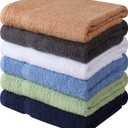 Towel and Linen Mart 100% Cotton 6 Pack Bath Towel Set, Quick Dry, Super Absorbent, Lightweight, Soft, (27 x 54 Pack of 6) Beige, White, Grey, Sky Blue, SAGE Green, Navy