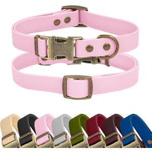 Wisedog Rubber Dog Collar for Medium Dogs - Waterproof Dog Collar with Quick Release Metal Buckle Easy to Clean Puppy Collar for Outdoor Use, Purple(S:10"-14")