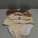 Verdusa Women's Sexy One Piece Swimsuit Ruched Cut Out Color Block Swimwear Bathing Suit (Medium, Brown Beige)