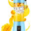 Cordless Personal Size Portable Blender - 380Ml Blender Smoothies and Shakes, BPA Free Traveling Juice Cup with Powerful Blending, Freshly Squeezed in Sports/Travel/Home (Blue)