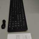 Large Print Wireless Keyboard and Mouse - 7 Colors Backlit Keyboard, Oversize Letters Keys Easy to See and Type, Rechargeable Keyboard and Mouse with Light Up Key, Compatible for PC, Windows, Gaming