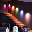 Tyute RGB LED Spotlights, Color Changing Picture Light for Wall with App & Remote, Music Sync, Ambient Lighting Indoor Spotlight for Living Room Bedroom Gaming Decor