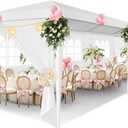 HOTEEL 10x30 Party Tent Outdoor Canopy Tent with Removable Sidewalls, White Tents for Parties Waterproof for Patio Gazebo Shelter Carpas Wedding Events BBQ