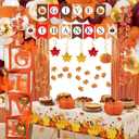 145 PCS Thanksgiving Decorations - Thanksgiving Party Supplies Indoor with 'GIVE THANKS' Banner, Fringe Curtain, Maple Leaves, Balloons, Balloons Boxes, Honeycomb Pumkin