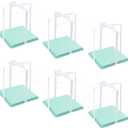 XININSUN clear cake box with ribbon,10inch 12inch cake boxes,transparent tall cake box cake carrier,Square Cardboard Cake Containers clear gift box for Wedding,Birthday,Party (6pcs-green)