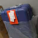 Hanke 20 Inch Expandable Carry On Luggage with Cup Holder 22x14x9 Airline Approved, Top Opening Hard Shell Suitcases with Wheels, Carry-On Travel Suitcase Trunk Luggage with Lock, Interstellar Blue