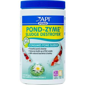 API POND-ZYME SLUDGE DESTROYER Pond Cleaner With Natural Pond Bacteria And Barley, 1-Pound Container