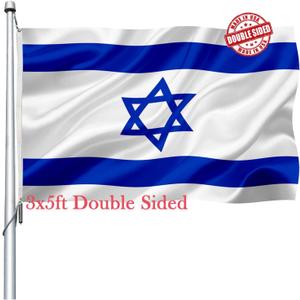 Israel Israeli Flag 3x5 Outdoor Double Sided- Heavy Duty Israeli National Country Flags of Israel with 2 Brass Grommets 4 Rows Stitched