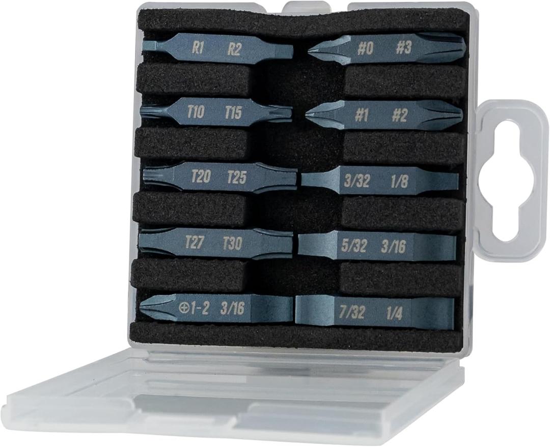 LABEAR -10 Double-Ended Screwdriver Bit Set for Leatherman MultiTools Accessories, Slot, Phillips, Hex and Torx Bits with Storage Case