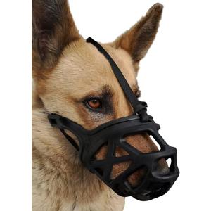 Mayerzon Dog Muzzle, Breathable Basket Muzzles for Small, Medium, Large and X-Large Aggressive Dogs Beagle German Shepherd Doberman, Cage Mouth Guard Stop Biting Chewing for Grooming Training (Black)