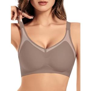 Easybunny Womens Wireless Bras Petite V Mesh Push Up Comfortable Bralettes Supportive Seamless No Underwire Tshirt Jelly Bra, M Easybunny Womens Wireless Bras Petite V Mesh Push Up Comfortable Bralettes Supportive Seamless No Underwire Tshirt Jelly Bra, M