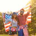 Mepase American Flag Outfits for Men Patriotic Fanny Pack USA Beverage Beer Belt Suspenders for Veterans Day Accessories (Medium)