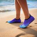 Metog Men Women Water Shoes Quick-Dry Aqua Socks Barefoot Slip-on for Beach Swim Sport Surf Yoga Exercise (8-8.5 Women/7-7.5 Men, Blue Whale)