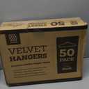 Zober Velvet Hangers 50 Pack - Black for Coats, Pants & Dress Clothes - Non Slip w/ 360 Degree Swivel, Holds up to 10 lbs - Strong Felt Hangers for Clothing