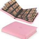 Toploader Binder, Holds 360 Top Loaders,9 Pocket Top Loader Binders for 3" x 4" Rigid Cards,Toploader Card Binder for Trading Cards Baseball, Football and other Sports Cards,(Pink)