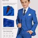 Boys' Suit Kids Formal Tuxedo Suits Set for Boys 6 Piece Dress Clothes Easter Wedding Outfit with Tie Pocket Square (Beige), 12Y