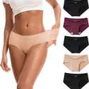 INNERSY Women's Soft & Thin No Show Modal Underwear Quick Dry Panties for Summer 5-Pack (Large, Afterglow)