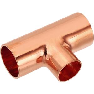 PATIKIL 1" x 3/4" x 1" ID Reducing Tee Copper Fitting, 2pcs 99.9% 3 Way Pure Copper Pipe Tube Connector Adapter Reducer with Sweat Solder Connection for HVAC Refrigeration System