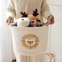 Toy Storage Basket for Kids Baby Laundry Baskets for Blanket Cute Toys Organizer Nursery Hamper Cotton Rope Baskets for Organizing, tp Diaper Storage Bin for Baby Shower Gifts, Dog Cat Toy Box