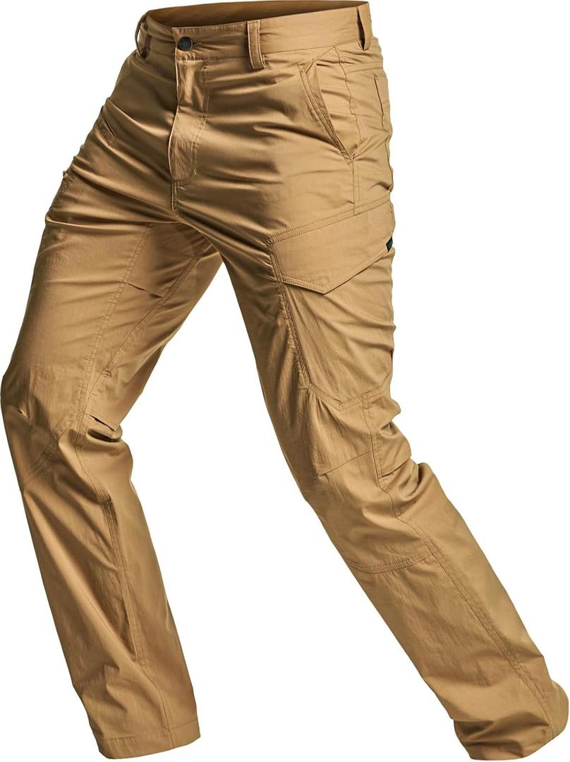 CQR Men's Quick Dry Tactical Pants, Water Resistant Outdoor Pants, Lightweight Stretch Cargo Work Hiking Pants, 36W/30L