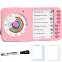 2-in-1 Visual Timer with Task Board for ADHD & Autism, Dry Erase Chore Chart and Visual Schedule for Kids & Adults, Rainbow Countdown Timer for Classroom, Home, Homeschool (Pink)