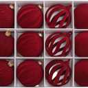 Velvet Ornaments for Christmas Tree, 12 Pcs Red Flocked Shatterproof Christmas Balls Set, Elegant Xmas Baubles for Holiday Home Decor, Party, Wedding, Office & Indoor Decorations