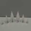 6 Pcs Acrylic Christmas Tree LED Crystal Mini Light up Tree Lighted Christmas Decorations Table Centerpiece Tabletop Figurine Festival Desktop Decor for Bedroom Table (5'',6''), Lights not included