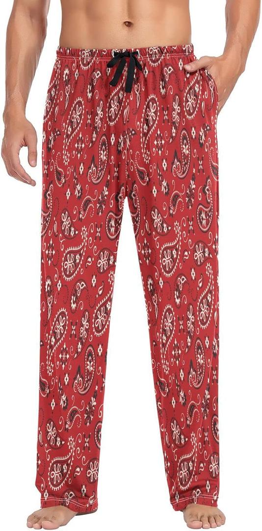Eionryn Black White Dalmatian Dog Print Mens Pajama Pants Lounge Bottoms Soft Sleep Pants S (Medium, Multicolor30)