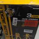 YELLOW JACKET Car Jack Stands 3 Ton with Double Locking and Large Foot Base for Lifting SUVS, Heavy Duty Steel, 6600 lb Capacity, 1 Pair, Yellow
