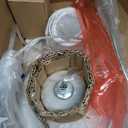 24.5" White Ceramic Table Lamp 3-Way Dimmable Nightstand with White Linen Shade Bedside Lamp for Bedrooms & Living Room Office Reading(Bulb Included)